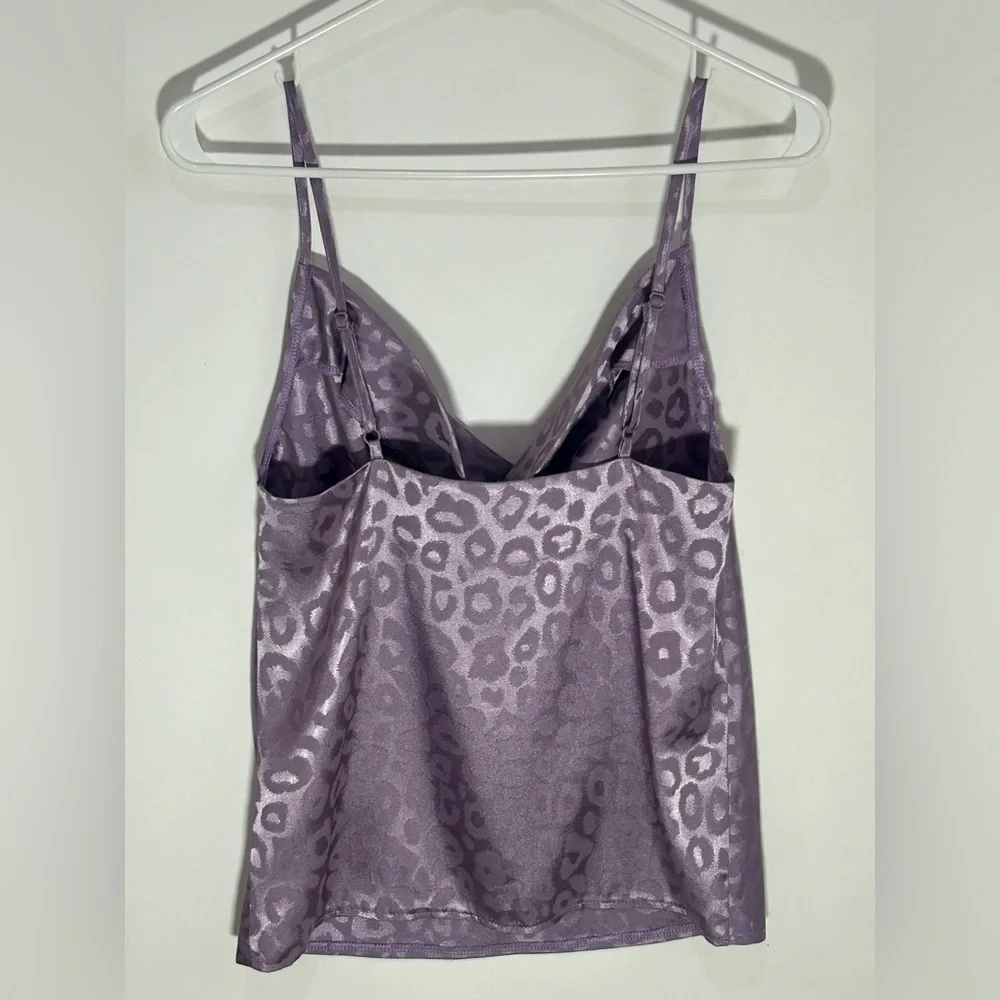 Nasty Gal Cat Fight Satin Purple Leopard Print Sleeveless Camisole - Picture 3 of 8